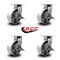 Service Caster 8'' Heavy Duty Semi Steel Cast Iron Swivel Caster Set with Brakes, 4PK CRAN-SCC-KP92S830-SSR-SLB-4 - alternate 3